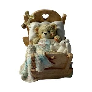 Hamilton Baby “Cradled With Love” Baby Bear in Bed Figurine